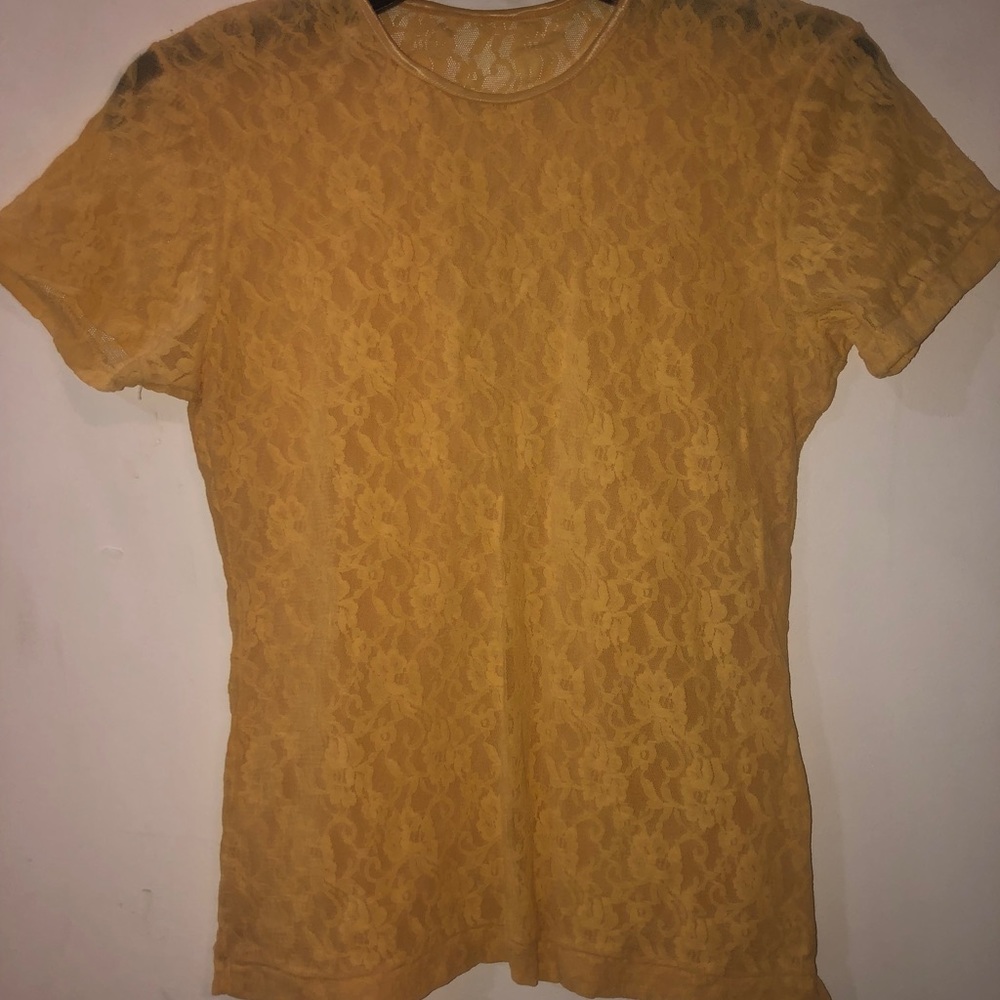 Yellow lace top
